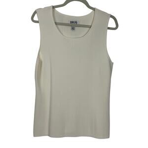 Vintage Chico’s Design Ivory Knit Tank Size 2 Large Minimalist